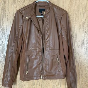 Tan leather jacket